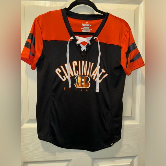 Cincinnati Bengals Fanatics Branded Women's Team Draft Me Lace-Up Raglan T-Shirt - Picture 1 of 7